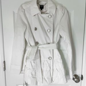 Express White Peplum Trenchcoat - S
